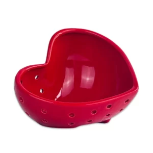 Heart-Shaped Ceramic Berry Strainer