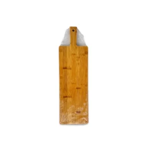 Long rectangular wooden cutting board with handle