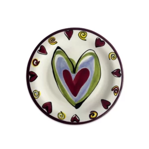 Set of 4 - Artistic Painted Plate (Blue Heart)